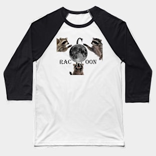 Three Raccoons Vintage Graphic T-shirts, Retro Raccoon Moon Tshirt, Raccoon Lovers, Funny Raccon Tee, Oversized Washed Tee, Raccoon Gifts oldschoolcult Baseball T-Shirt